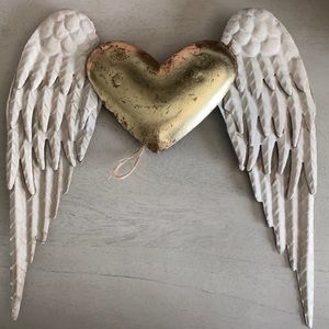 Angel Wings with gold heart